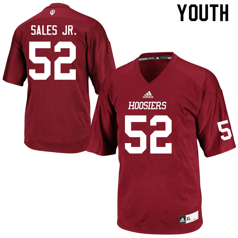 Youth #52 Joshua Sales Jr. Indiana Hoosiers College Football Jerseys Sale-Crimson Jersey